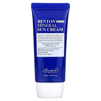 Cолнцезащитный крем для проблемной кожи Benton Skin Fit Mineral Sun Cream SPF50+ PA++++