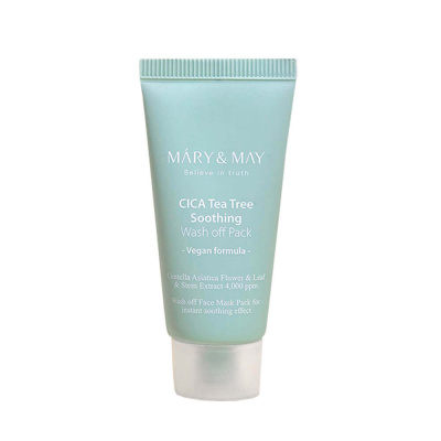 Глиняная маска для чувствительной кожи Mary&May CICA TeaTree Soothing Wash Off Pack 30 г