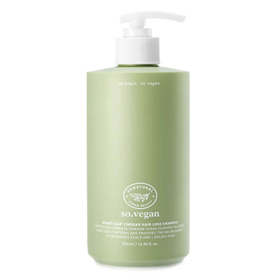 Шампунь с уксусом и коллагеном против выпадения волос So Natural So Vegan Heartleaf Vinegar Hair Loss Shampoo