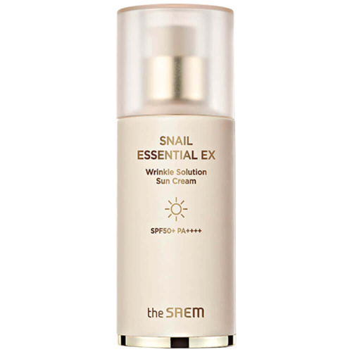 Санскрин с муцином улитки The Saem Snail Essential EX Wrinkle Solution Sun Cream SPF50+ PA++++