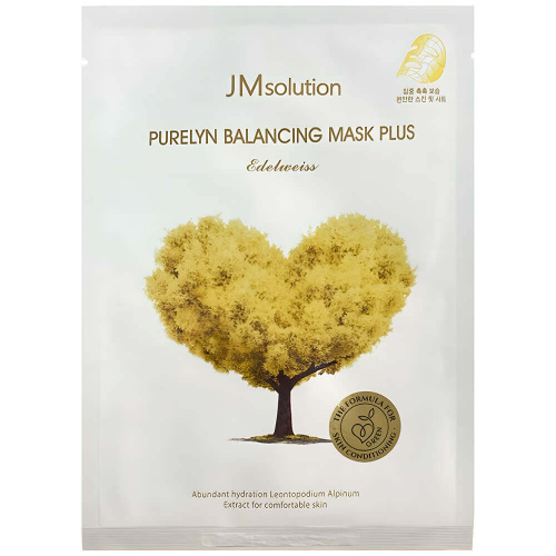 Успокаивающая тканевая маска с пептидами JMsolution Purelyn Balancing Mask Plus Edelweiss