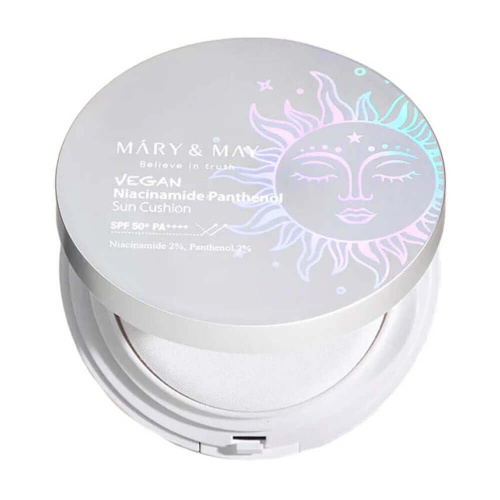 Осветляющий солнцезащитный кушон Mary&May Vegan Niacinamide Panthenol Sun Cushion SPF50+ PA++++