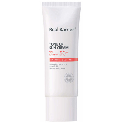 Ламеллярный солнцезащитный крем для яркости тона Real Barrier Tone Up Sun Cream SPF50+ PA++++