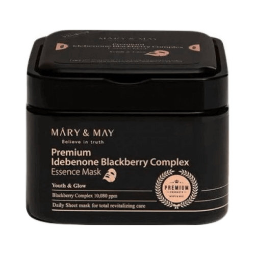Набор антиоксидантных масок с идебеноном Mary&May Premium Idebenone Blackberry Complex Essence Mask
