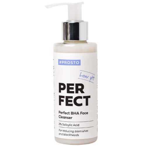 Очищающий гель от чёрных точек с 2% BHA-кислоты PROSTO PERFECT BHA Face Cleanser