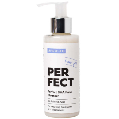Очищающий гель от чёрных точек с 2% BHA-кислоты PROSTO PERFECT BHA Face Cleanser