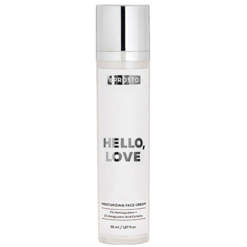 Увлажняющий крем с гемискваланом и кетоглутаровой кислотой PROSTO HELLO, LOVE Moisturizing Face Cream