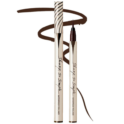 Водостойкая подводка-фломастер для глаз CLIO Sharp So Simple Waterproof Pen Liner 02 Brown