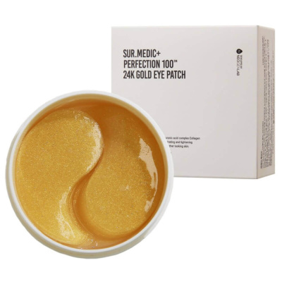 Ультратонкие гидрогелевые патчи для век с золотом SUR.MEDIC+ Perfection 100™ 24K Gold Eye Patch