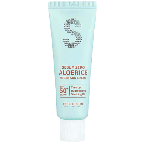 Себорегулирующий солнцезащитный крем Be The Skin Sebum Zero Aloerice Vegan Sun Cream SPF50+ PA++++