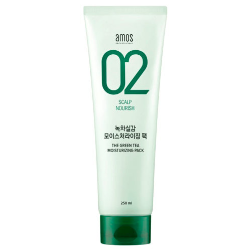 Маска для волос и кожи головы с зелёным чаем Amos Professional The Green Tea Moisturizing Pack