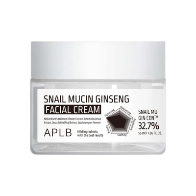 Крем для лица с муцином улитки и женьшенем APLB Snail Mucin Gingseng Facial Cream