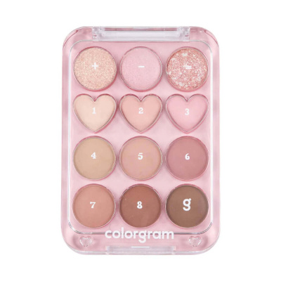 Компактная палетка теней для век colorgram Pin Point Eyeshadow Palette 02 Pink+Mauve
