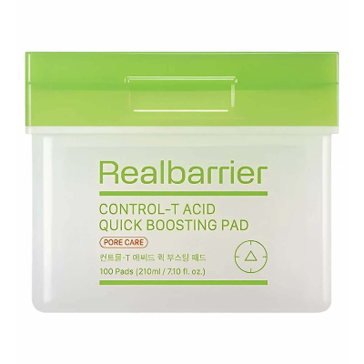 Отшелушивающие пэды для сужения пор и сияния кожи Real Barrier Control-T Acid Quick Boosting Pad