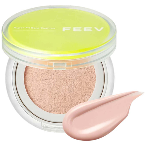 Стойкий кушон с сияющим финишем FEEV Hyper-Fit Bare Cushion SPF40 PA++ 02 Peach Dew