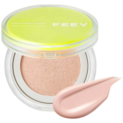 Стойкий кушон с сияющим финишем FEEV Hyper-Fit Bare Cushion SPF40 PA++ 02 Peach Dew