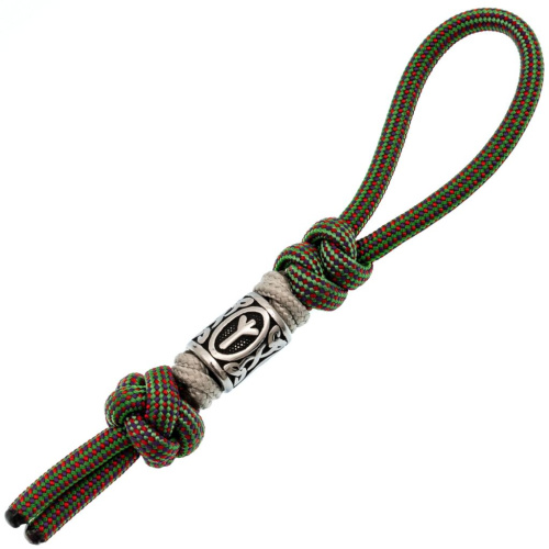 Темляк для складного ножа с бусиной "Obereg", C/R хамелеон