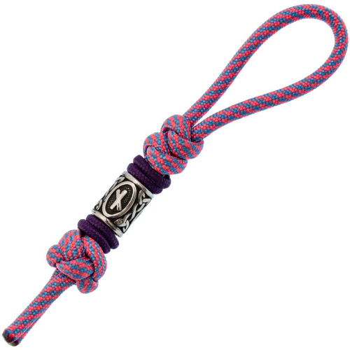 Темляк для складного ножа с бусиной "Obereg", P/B, розовый