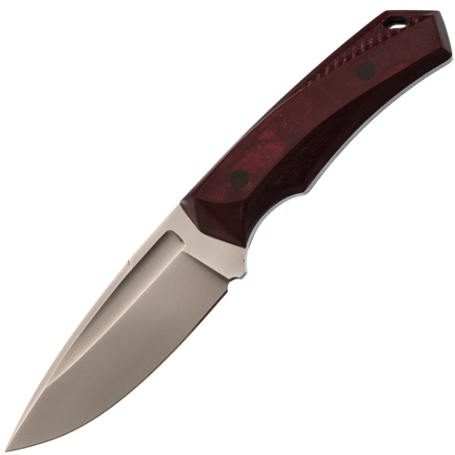 Нож Pocket Wolf Мини Тактик с долом, сталь AUS10Co, рукоять микарта, красный