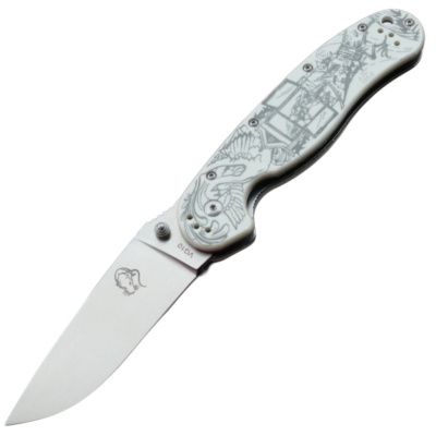 Складной нож Steelclaw Крыса "Сказка", сталь VG-10, рукоять White G10