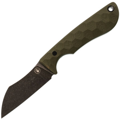 Фиксированный нож Exodus EDC Карма Варн №1, сталь VG-10, рукоять G10, олива
