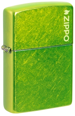 Зажигалка ZIPPO Logo с покрытием Lurid™, латунь/сталь, зеленая, глянцевая, 38x13x57 мм