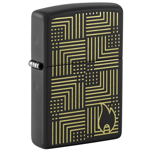 Зажигалка ZIPPO Reflection Design с покрытием Black Matte, латунь/сталь, черная, матовая, 38x13x57 мм