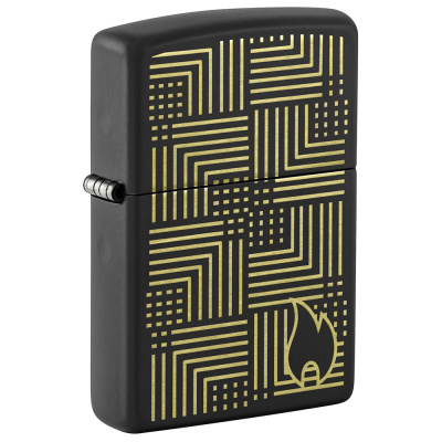 Зажигалка ZIPPO Reflection Design с покрытием Black Matte, латунь/сталь, черная, матовая, 38x13x57 мм