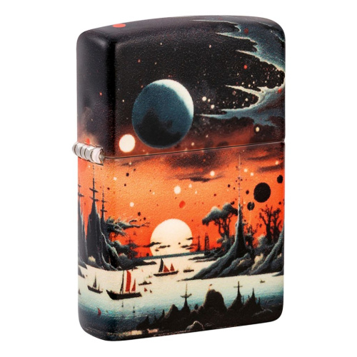 Зажигалка ZIPPO Galactic Landscape Design с покрытием 540 Matte, латунь/сталь, разноцветная, матовая, 38x13x57 мм