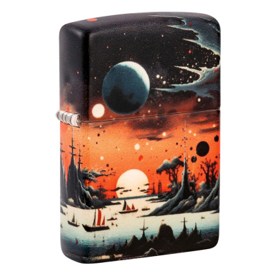 Зажигалка ZIPPO Galactic Landscape Design с покрытием 540 Matte, латунь/сталь, разноцветная, матовая, 38x13x57 мм