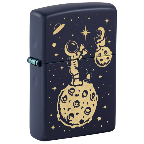 Зажигалка ZIPPO Lost in Space Design с покрытием Navy Matte, латунь/сталь, синяя, 38x13x57 мм