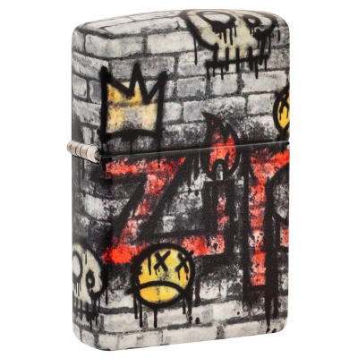 Зажигалка ZIPPO Graffiti King с покрытием 540 Matte, латунь/сталь, разноцветная, матовая, 38x13x57 мм