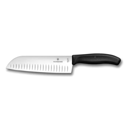 Кухонный нож Сантоку Victorinox 6.8523.17B Santoku, сталь X50CrMoV15, рукоять полипропилен, черный