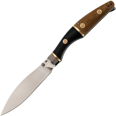 Складной нож Reptilian Трапёр-01 лимитированная версия, сталь D2, рукоять черный G10/коричневая микарта