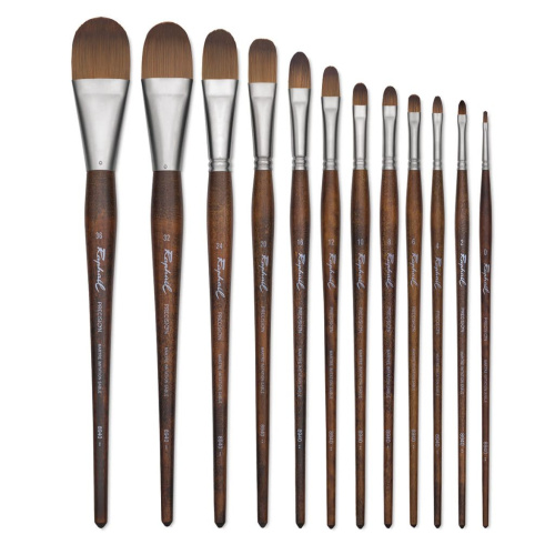 Кисть синтетика имитация соболь овальная Sennelier "Precision" длинная ручка