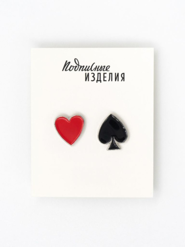 Парные значки эмал. "Масти"