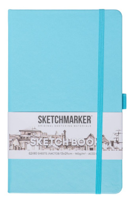 Блокнот для зарисовок Sketchmarker 13*21 cм 80 л 140 г, обложка Небесно-голубой