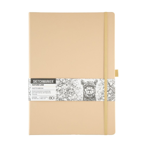 Блокнот для зарисовок Sketchmarker 21*29,7 см 80 л 140 г, твердая обложка Благородный беж
