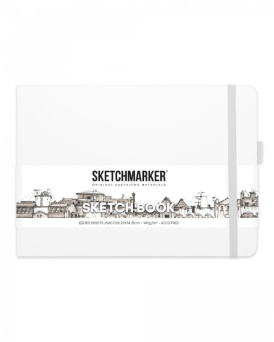 Блокнот для зарисовок Sketchmarker 21х14,8 см 80 л 140 г, твердая обложка Белый пейзаж
