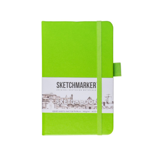 Блокнот для зарисовок Sketchmarker 9*14 cм 80 л 140 г, твердая обложка Зеленый луг