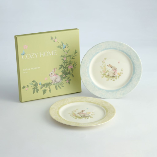 Набор тарелок Зайчата в кружевах/ Merletto e Coniglietti II