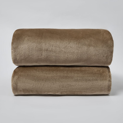 Плед Сверхмягкий/Supersoft, коричневый