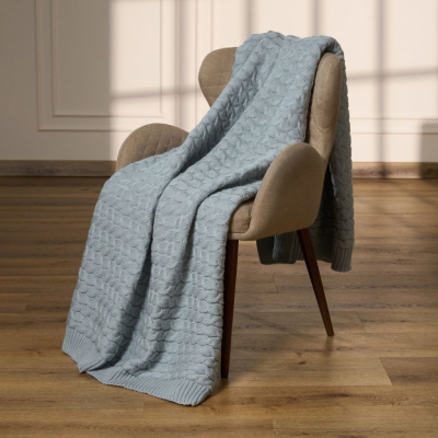 Плед Виллена/Villena, серо-голубой