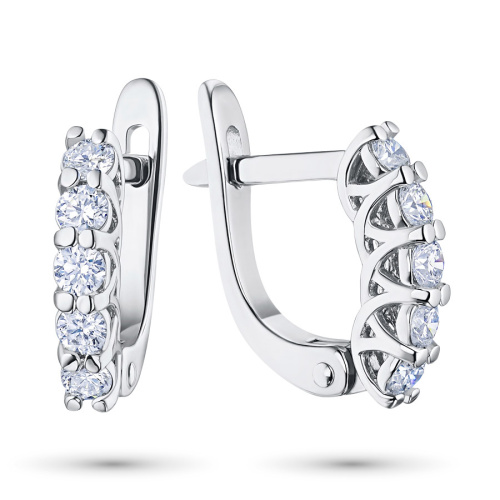 Серьги из белого золота с бриллиантами э4701сг04171500
