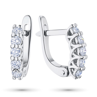 Серьги из белого золота с бриллиантами э4701сг04171500
