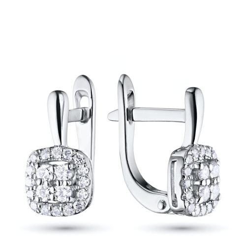 Серьги из белого золота с бриллиантами э4701сг11174400