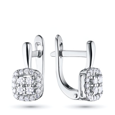 Серьги из белого золота с бриллиантами э4701сг11174400