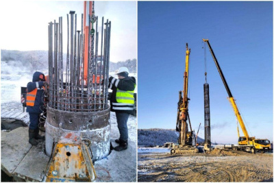 В Якутии завершили устройство свай под первые две опоры Ленского моста / ЯСИА   Республика Саха (Якутия)