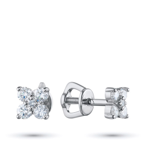 Пусеты из белого золота с бриллиантами э4701пс07210122