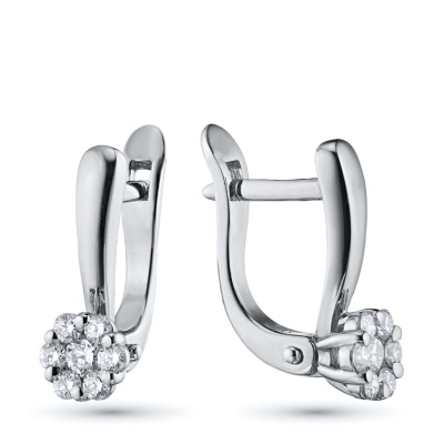 Серьги из белого золота с бриллиантами э4701сг04152800